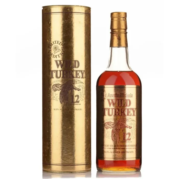 1990 Wild Turkey 12 Year Old Gold Foil Kentucky Straight Bourbon Whiskey 750ml