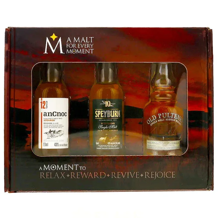 A MALT FOR EVERY MOMENT SCOTCH SINGLE MALTS (ANCNOC, SPEYBURN,OLD PULTENEY) 3X50ML