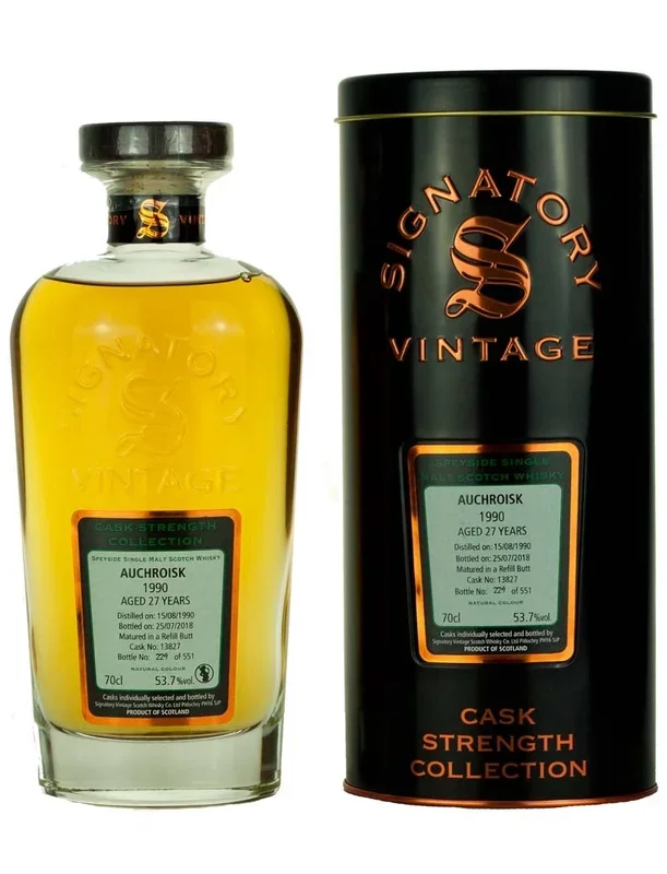 Auchroisk 27 Year Old 1990 Signatory Cask Strength