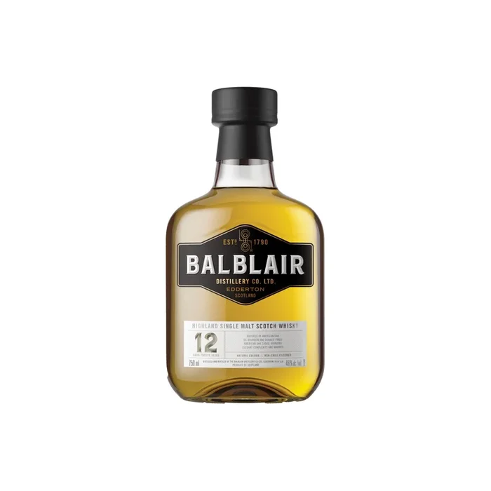 BALBLAIR SCOTCH SINGLE MALT AMERICAN OAK 12YR 750ML
