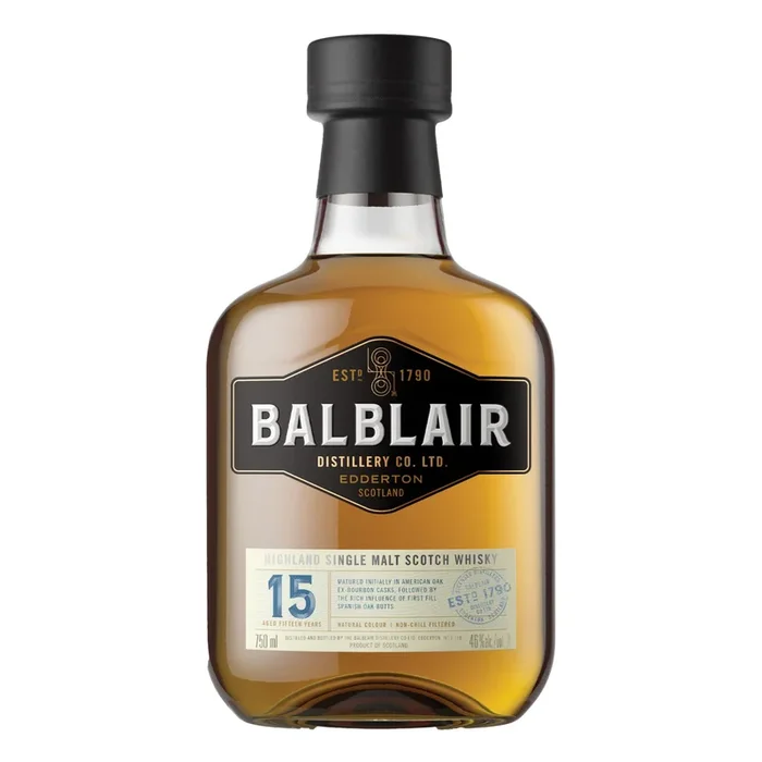 BALBLAIR SCOTCH SINGLE MALT HIGHLAND 15YR 750ML