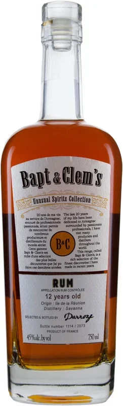 Bapt & Clem’s 12 Year Old Reunion From Savanna Distillery Island Rhum