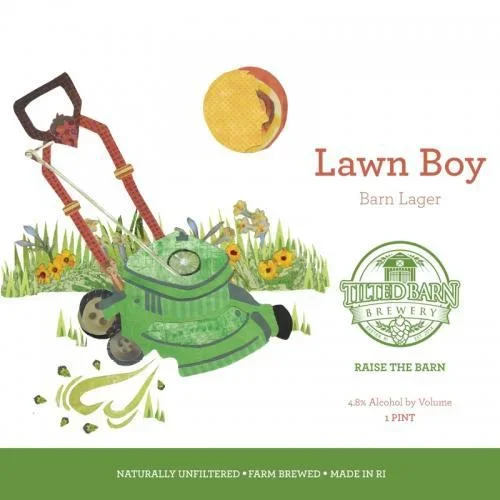 Beer RI Tilted Barn 4pk Lawn Boy Barn Lager
