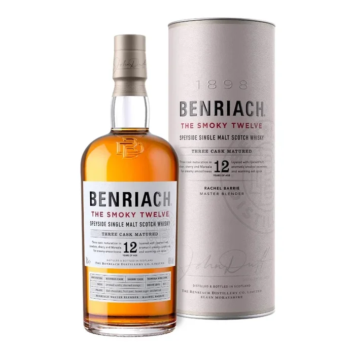 BENRIACH SCOTCH SINGLE MALT SMOKEY SPEYSIDE 12YR 750ML