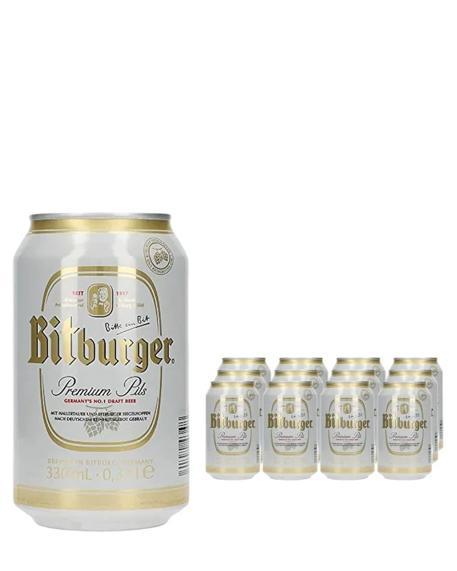 Bitburger Premium Pils Beer, 12 x 330 ml