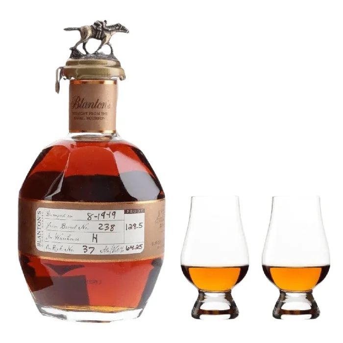 Blanton’s Straight From the Barrel & Glencairn Whiskey Glass Set