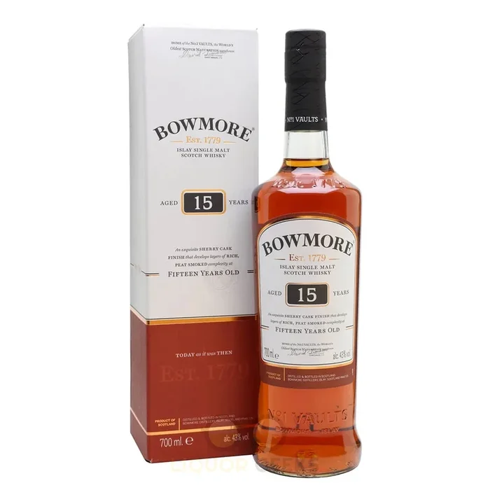 Bowmore Single Malt Scotch Darkest 15 Year Old Whiskey