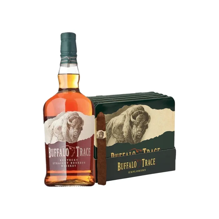 Buffalo Trace Bourbon and Explorers Cigarillos Gift Set
