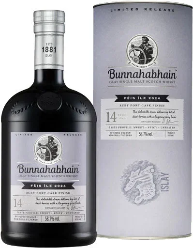 Bunnahabhain Feis Ile 2024 14 Year Old Ruby Port Cask Finish Single Malt Whisky 700ml