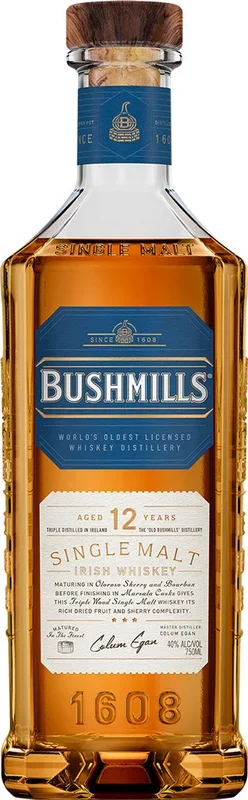 Bushmills 12 Year Old Irish Single Malt Whiskey 750ml