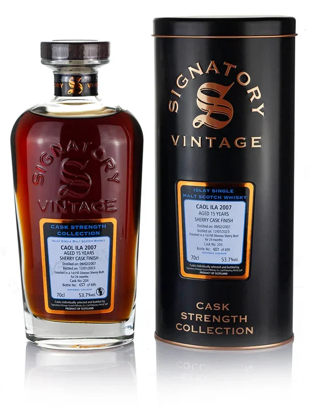 Caol Ila 15 Year Old 2007 Signatory Cask Strength