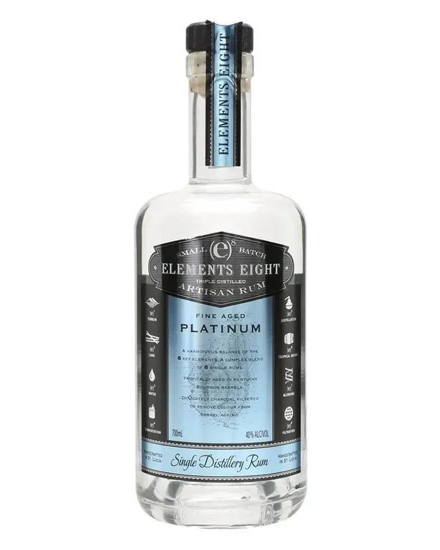 Elements Eight Platinum Rum, 70 cl