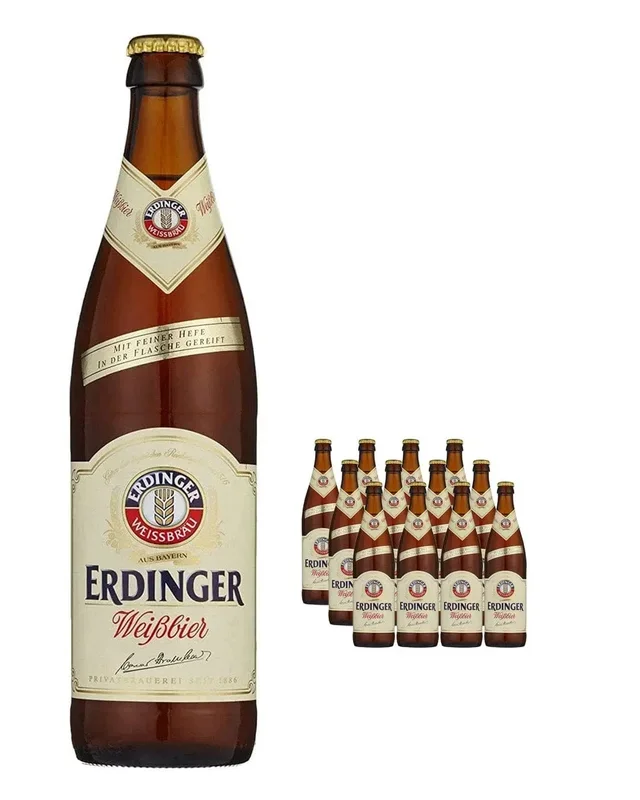 Erdinger Weissbier Hell Lager Beer Multipack, 12 x 500 ml