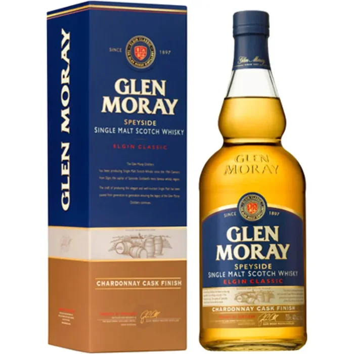 Glen Moray Speyside Single Malt Scotch Whiskey – Elgin Classic Chardonnay Cask Finish
