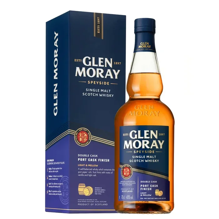 Glen Moray Speyside Single Malt Scotch Whiskey – Port Cask Finish (Double Cask, Light & Mellow)