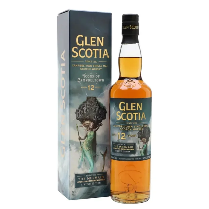 Glen Scotia Single Malt Scotch Whiskey – The Mermaid Limited Edition Unpeated Palo Cortado Cask Finish 12 Year