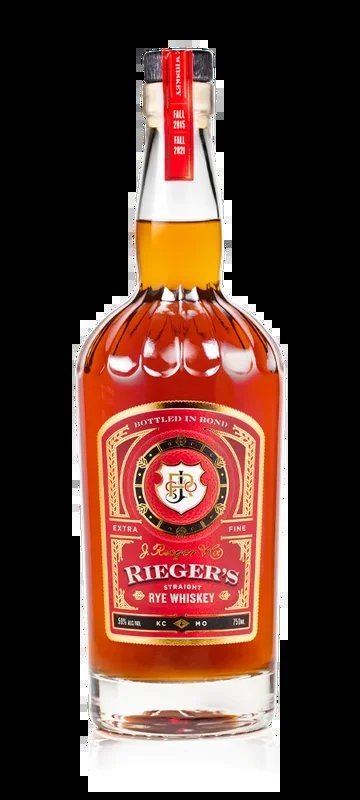 J RIEGERS WHISKEY STRAIGHT RYE BOTTLED IN BOND MISSOURI 750ML