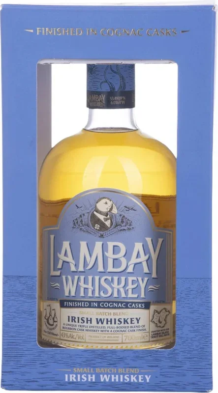 LAMBAY WHISKEY SMALL BATCH IN COGNAC CASKS IRISH 750ML