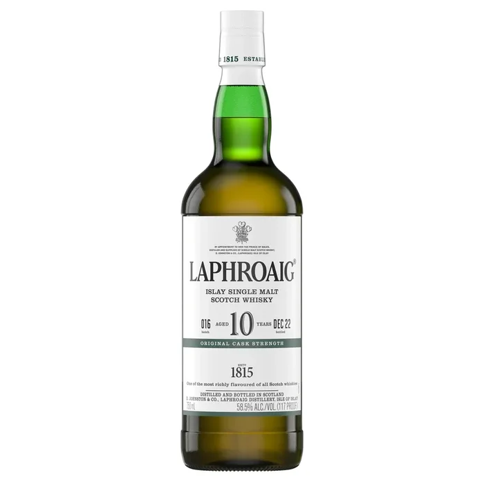 Laphroaig Single Malt Scotch Original Cask Strength Batch 016 10 Year Whiskey