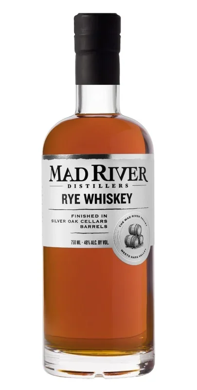 MAD RIVER DISTILLERS WHISKEY RYE FINISHED IN SILVER OAK BARRELS 750ML
