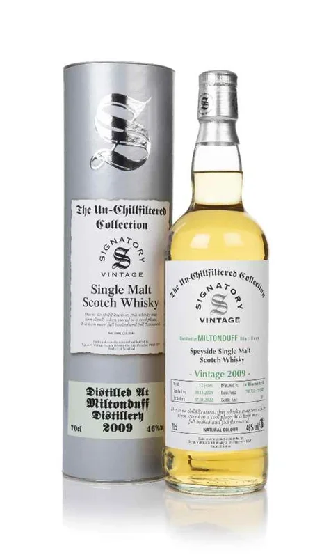 Miltonduff 12 Year Old 2009 (casks 701735 & 701742) – Un-Chillfiltered Collection (Signatory) Scotch Whisky | 700ML
