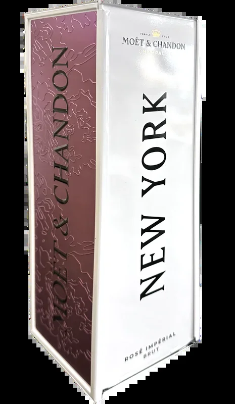MOET & CHANDON CHAMPAGNE BRUT ROSE IMPERIAL NEW YORK METAL BOX EDITION FRANCE 750ML