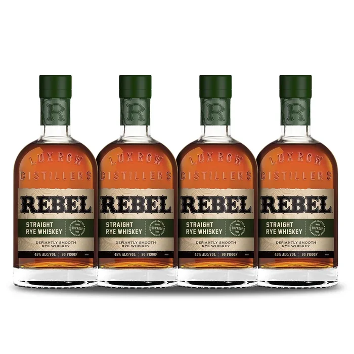 Rebel Straight Rye Whiskey (4) Bottle Bundle