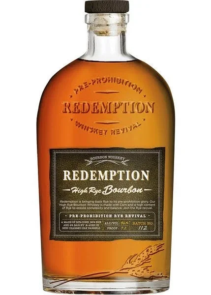 REDEMPTION BOURBON HIGH RYE PRE PROHIBITION REVIVAL KENTUCKY 750ML