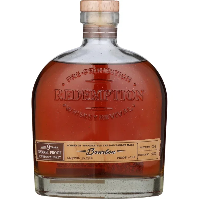 Redemption Straight Bourbon Barrel Proof 9 Year Whiskey