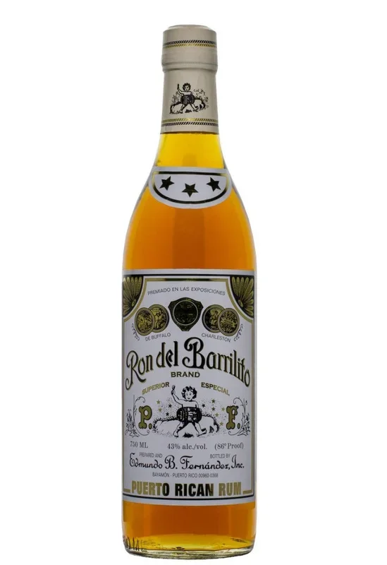 RON DEL BARRILITO RUM 3 STARS PUERTO RICO 750ML
