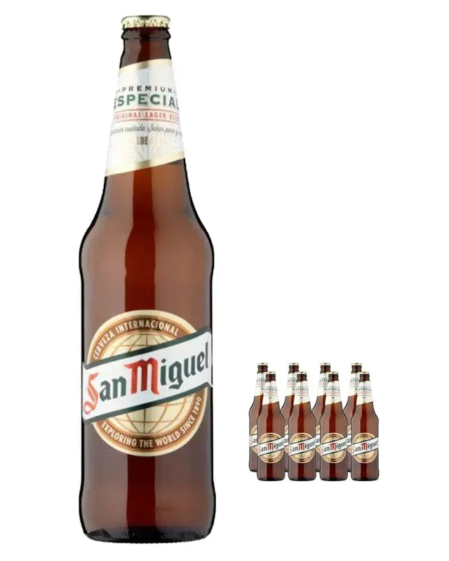 San Miguel Premium Lager Beer Bottle Multipack, 8 x 660 ml