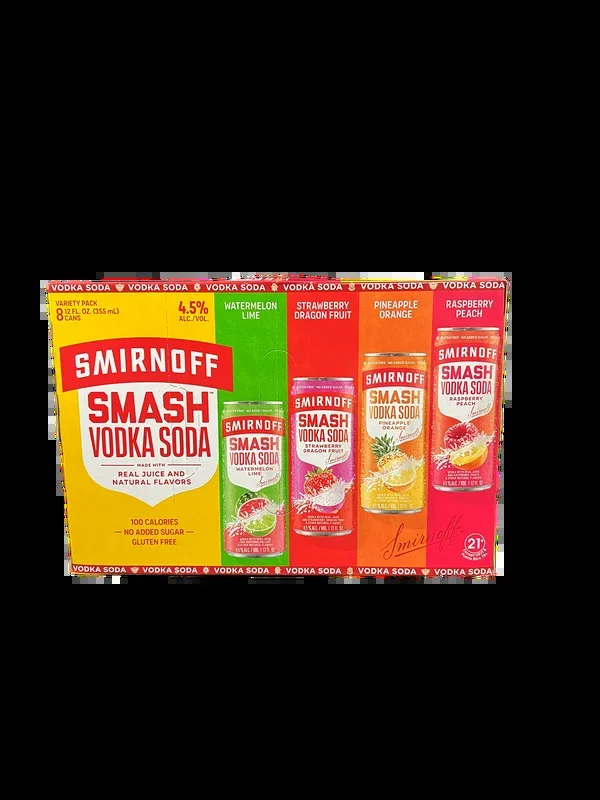 Smirnoff Smash Vodka Soda Variety 8 Pack Cans