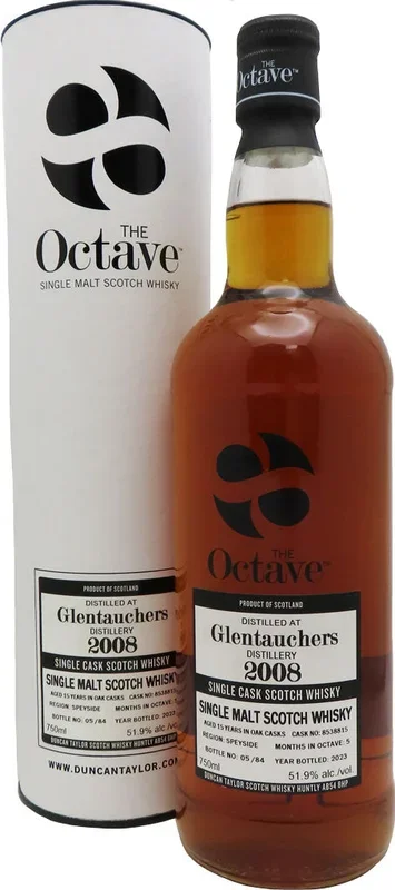 The Octave Glentauchers 15 Year Old 2008 Single Cask Single Malt Whisky 750ml