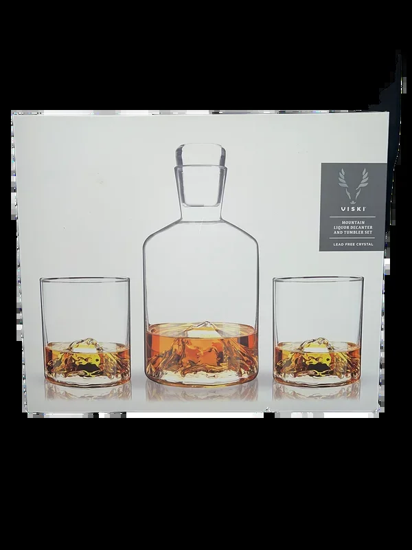 Viski Mountain Liquor Decanter Set 3 Piece