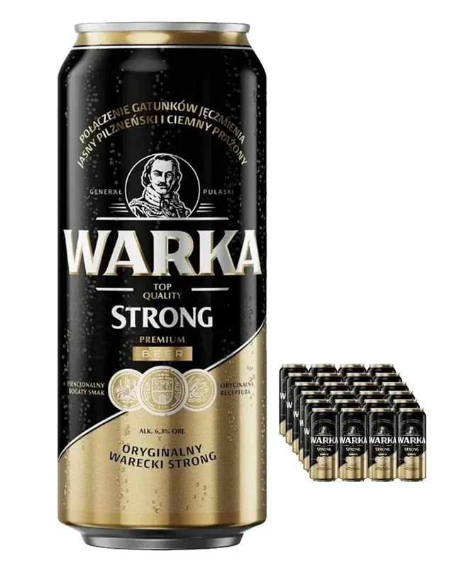 Warka Strong Premium Beer Multipack, 24 x 500 ml